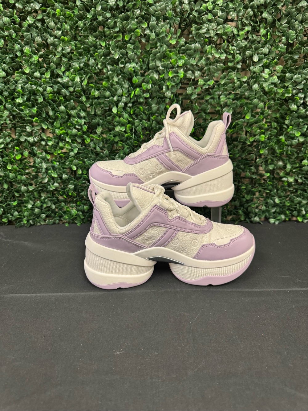 Michael Kors Olympia Mixed-Media Trainer - W5.5 - Picture 2 of 8